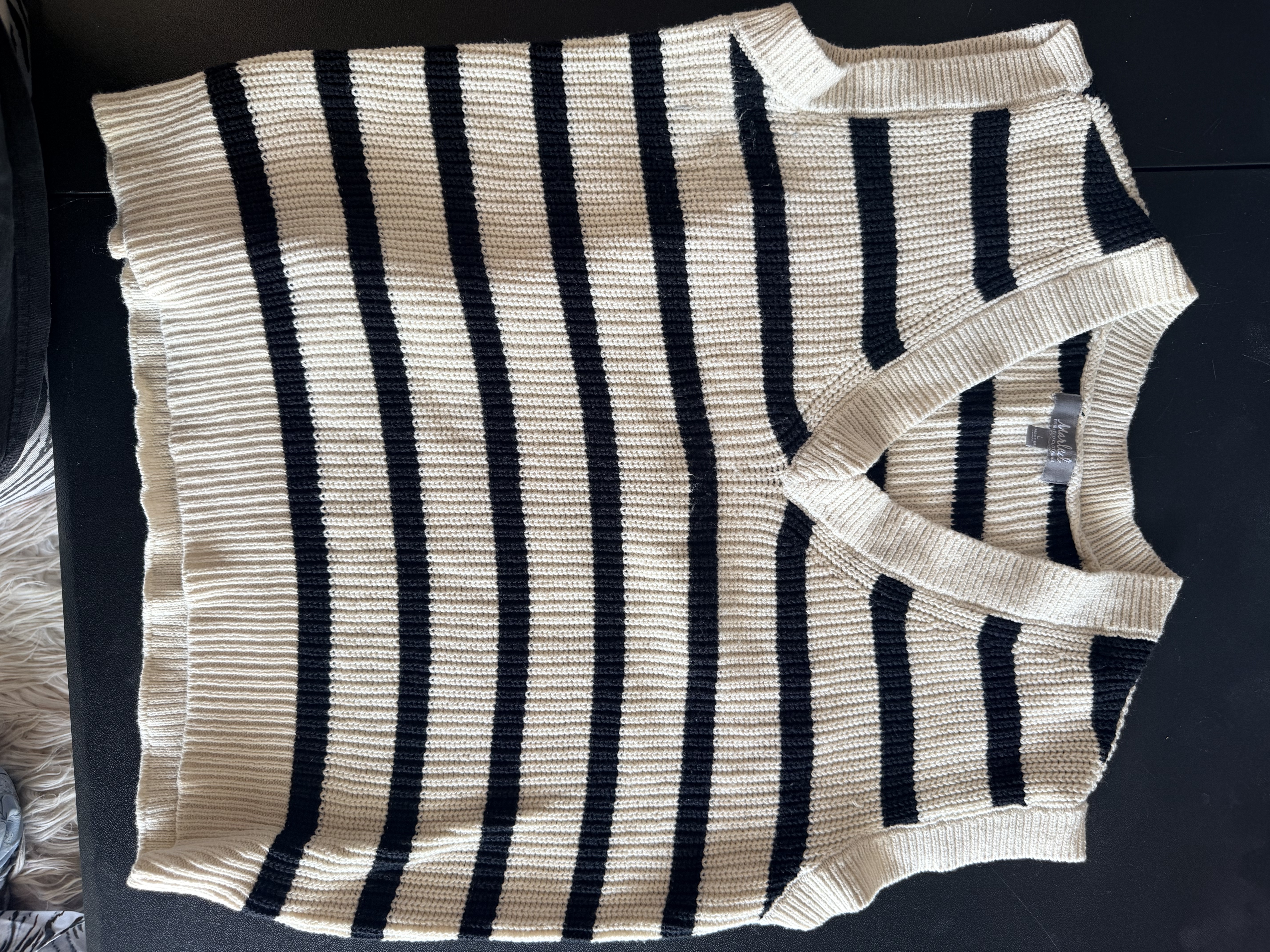 Apartment 9 Cream & Black Striped Sweater Vest